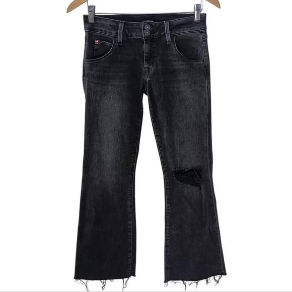 Hudson Collin Mid-Rise Cropped Bootcut Jeans in Black Wash Size 26 - Picture 4 of 10